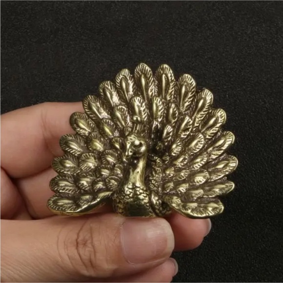 Brass Peacock Figurine - Picture 3 of 7
